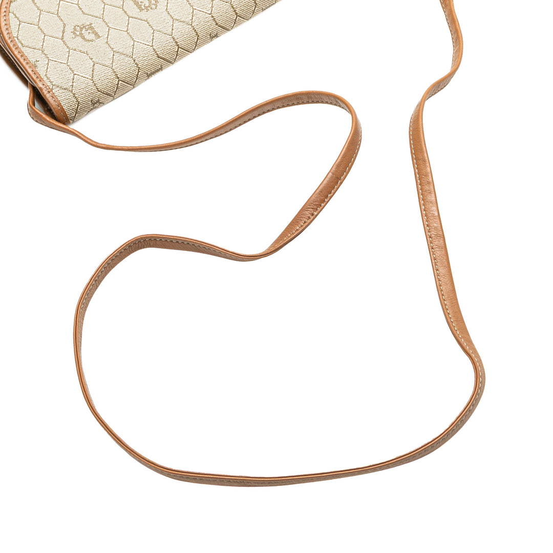 Honeycomb Coated Canvas Crossbody Brown - Gaby Paris