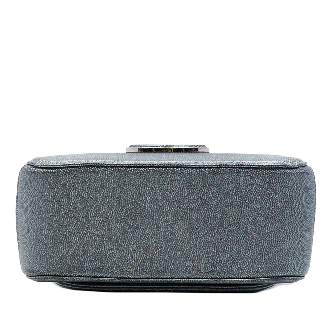 Chanel CC Matelassé Métallisé Coco Curve Vanity Petit Cuir caviar Gris