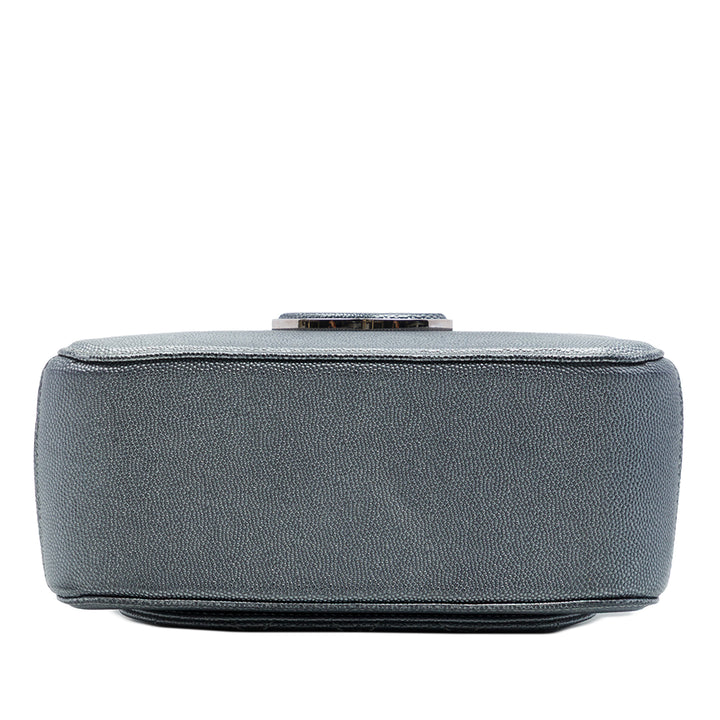 Chanel CC Matelassé Métallisé Coco Curve Vanity Petit Cuir caviar Gris
