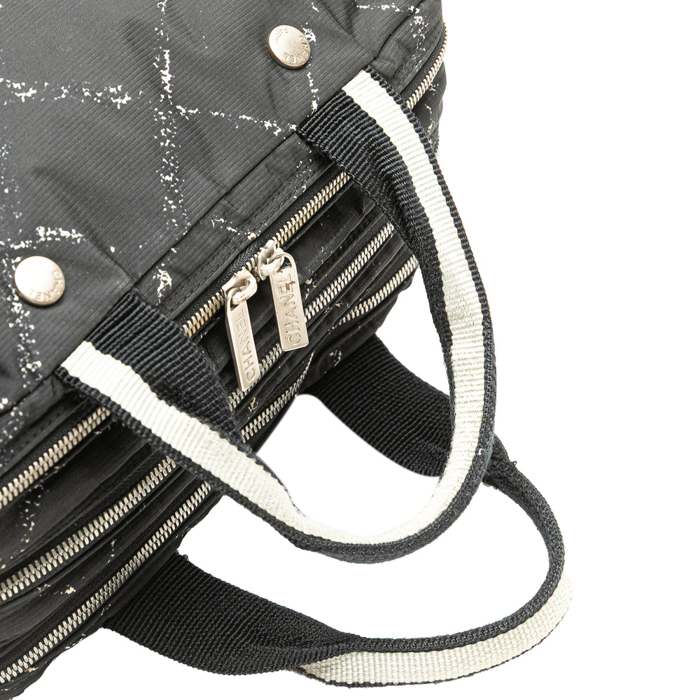 Old Travel Line Nylon Handbag Black - Gaby Paris