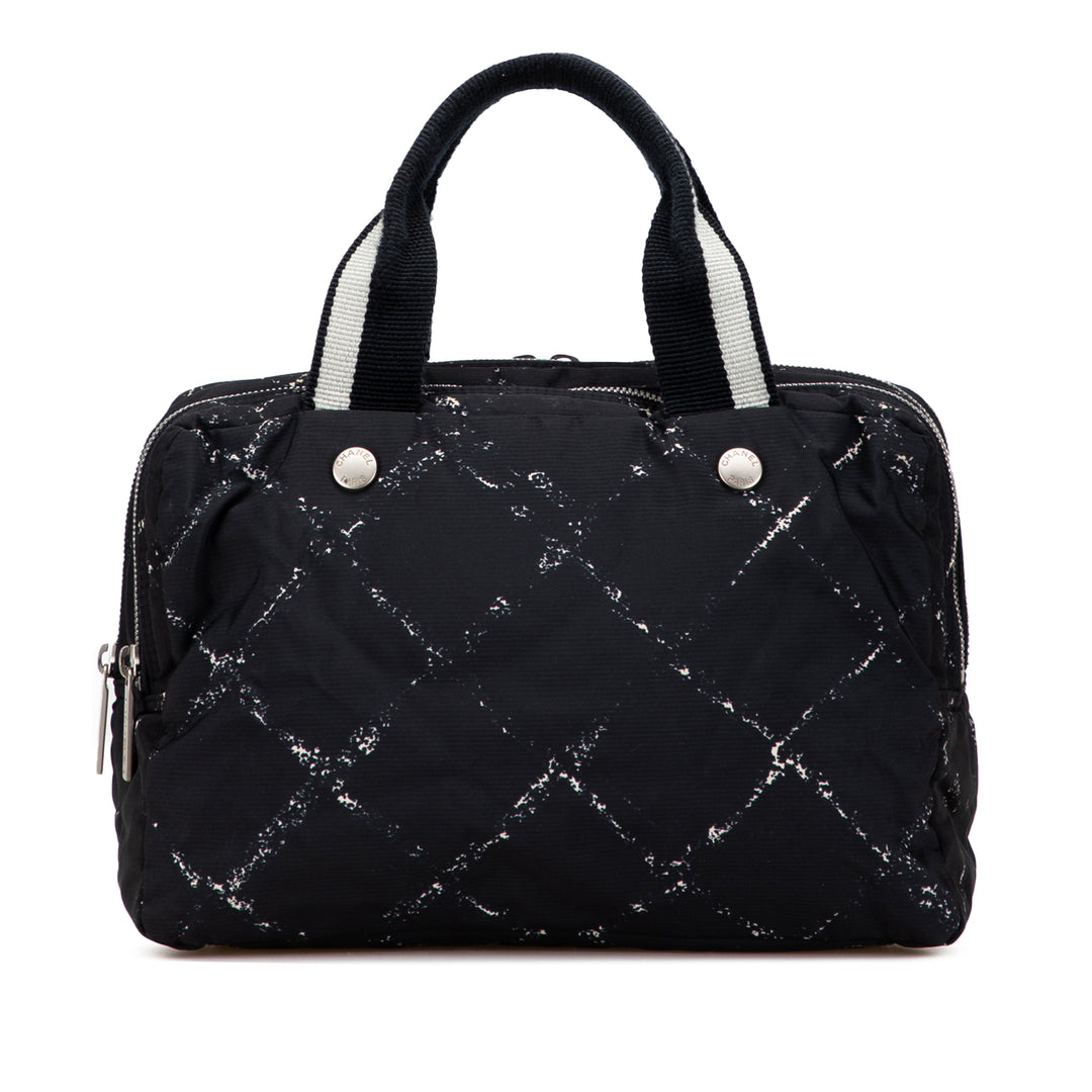 Old Travel Line Nylon Handbag Black - Gaby Paris