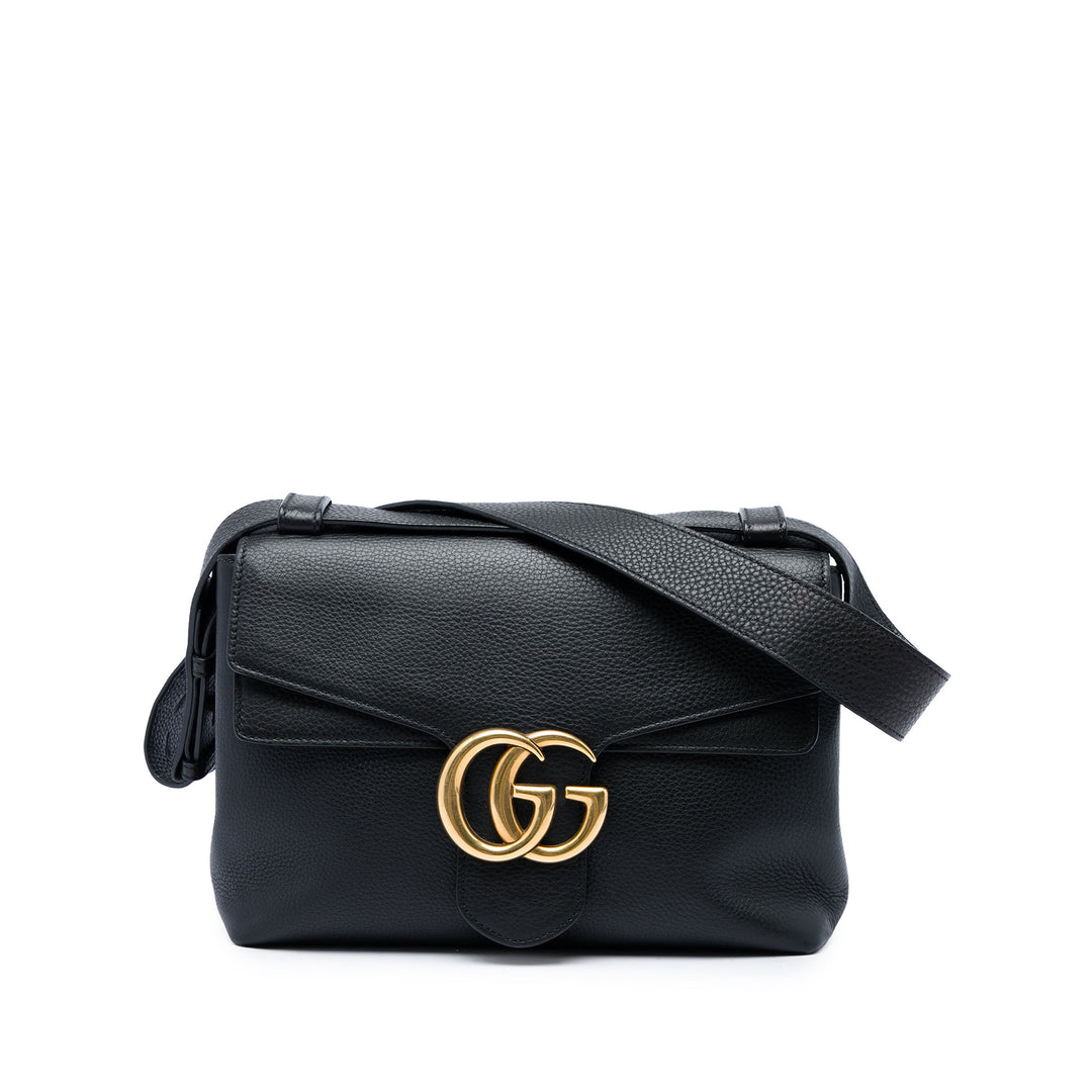 Gucci Sac porté épaule GG Marmont Petit Cuir de veau Noir – vue principale – GABY PARIS