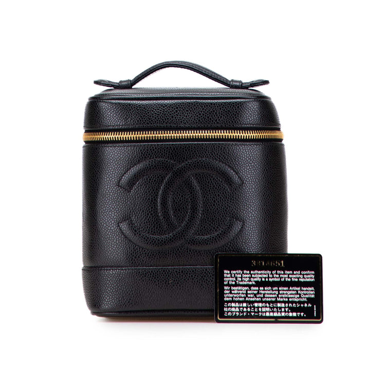 CC Caviar Vanity Case Black - Gaby Paris
