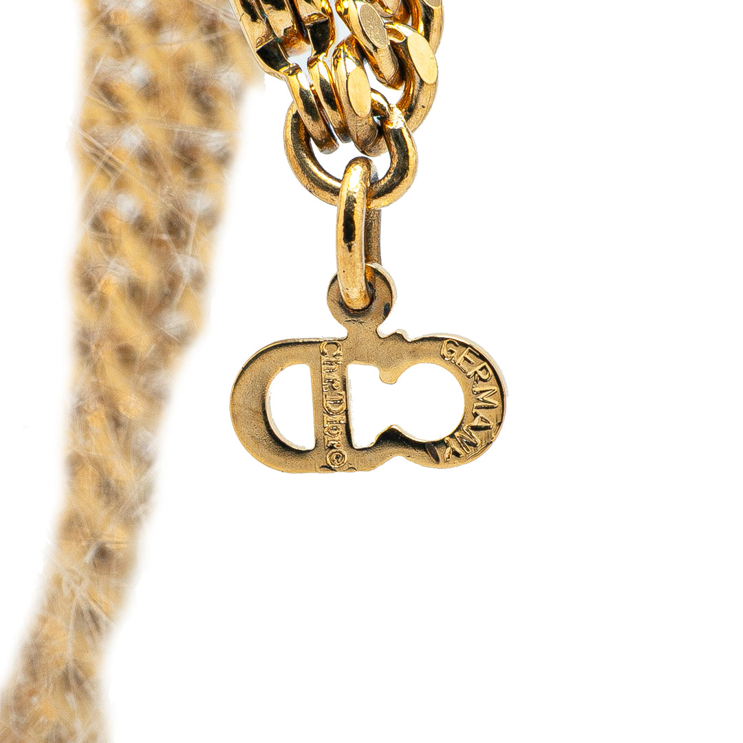 Gold Plated CD Logo Chain Necklace Gold - Gaby Paris