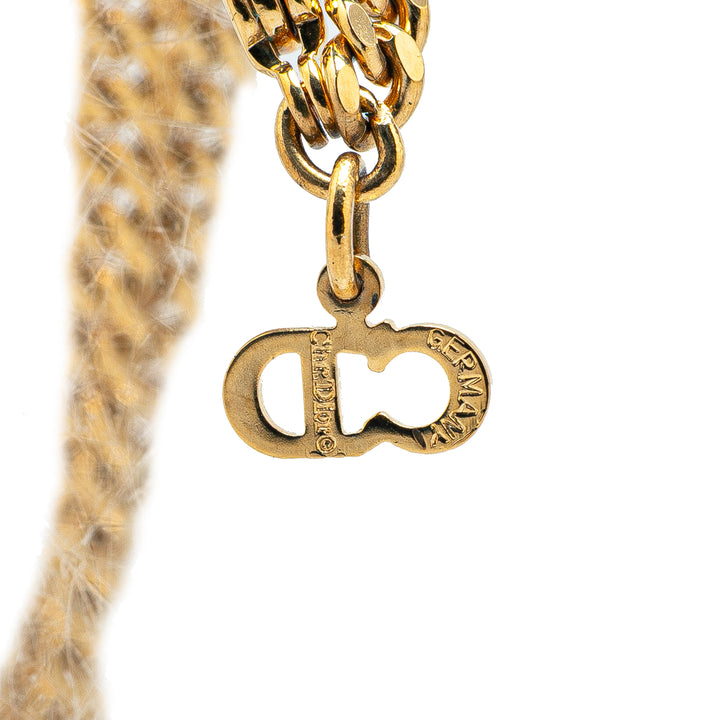 Gold Plated CD Logo Chain Necklace Gold - Gaby Paris