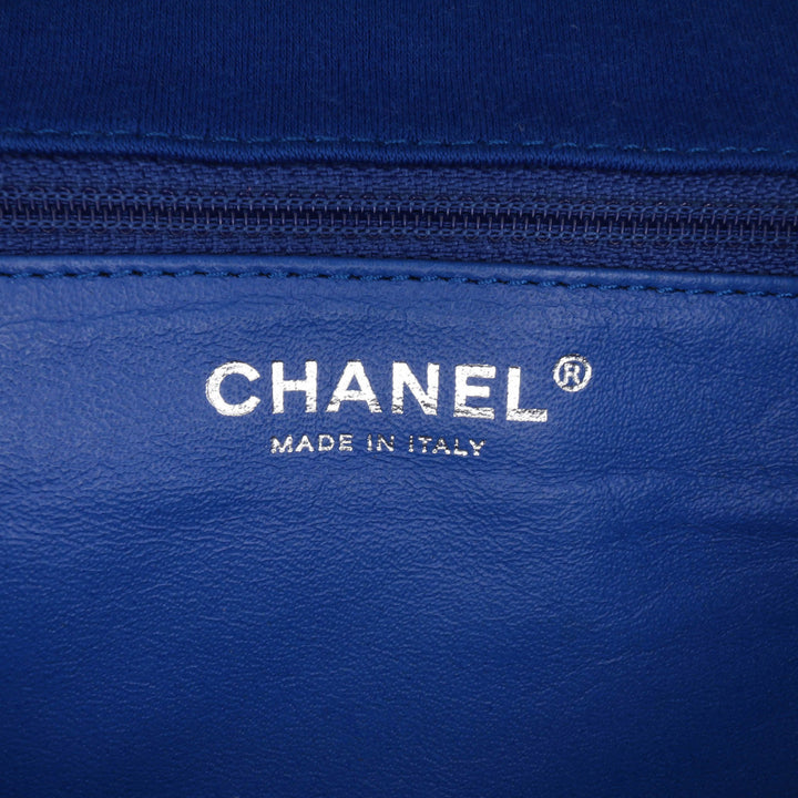 Medium Chevron Jersey Single Flap Blue - Gaby Paris