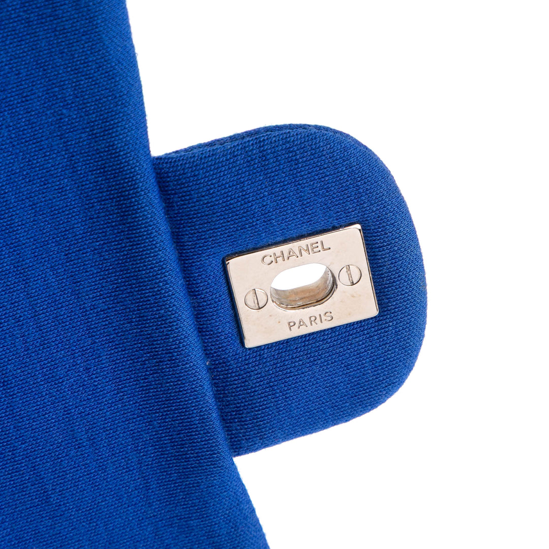 Medium Chevron Jersey Single Flap Blue - Gaby Paris