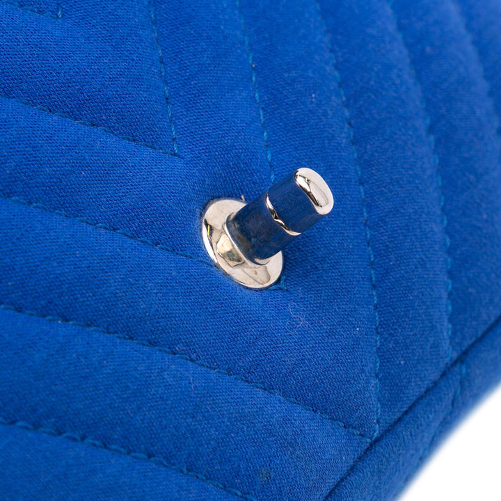 Medium Chevron Jersey Single Flap Blue - Gaby Paris
