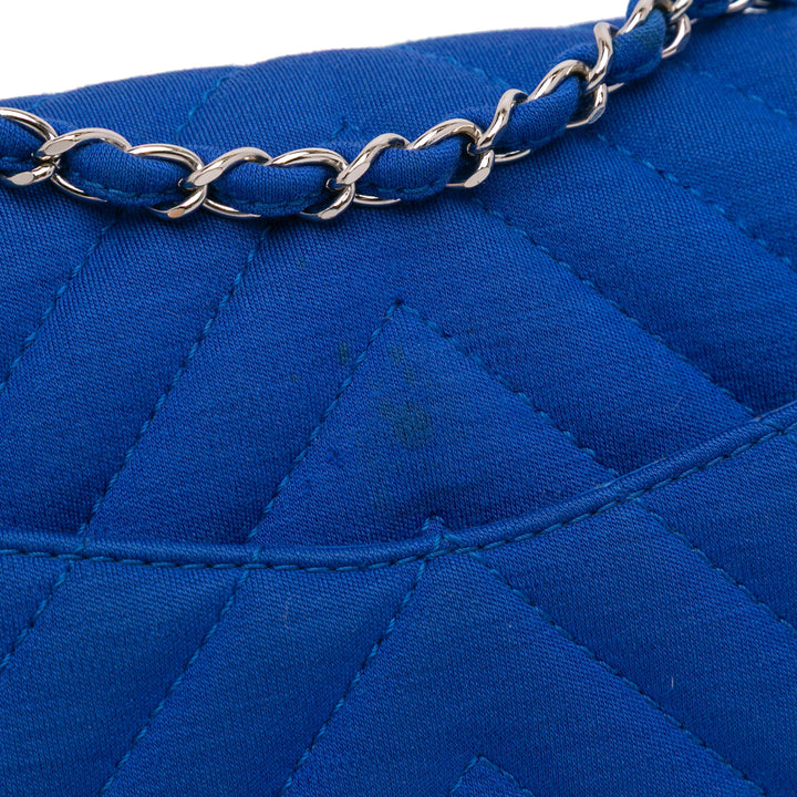 Medium Chevron Jersey Single Flap Blue - Gaby Paris