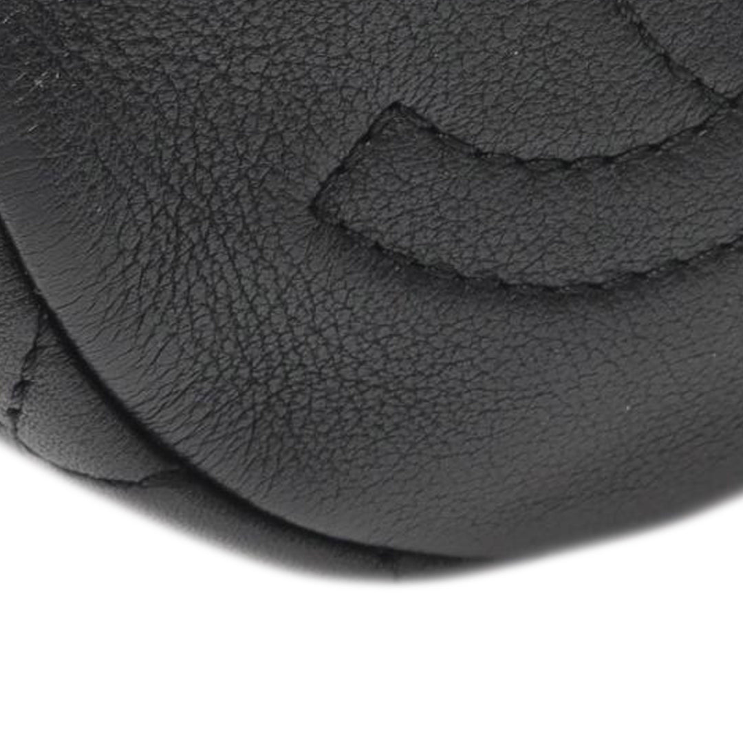 Mini Quilted Calfskin About Pearls Drawstring Bucket Bag Black - Gaby Paris