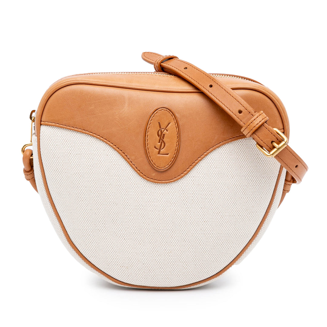Canvas Sac Coeur Crossbody White - Gaby Paris