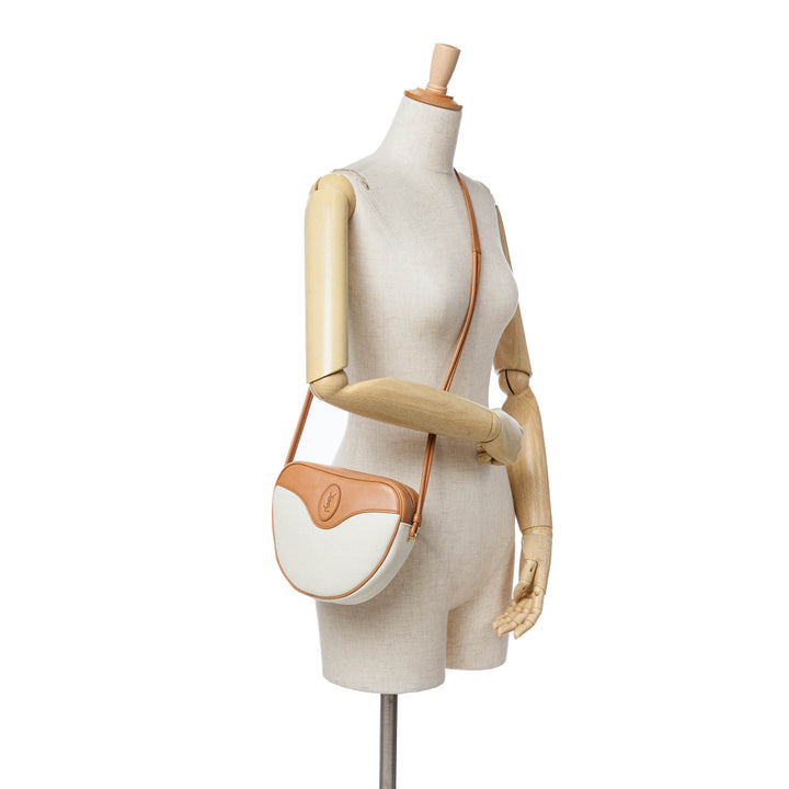 Canvas Sac Coeur Crossbody White - Gaby Paris