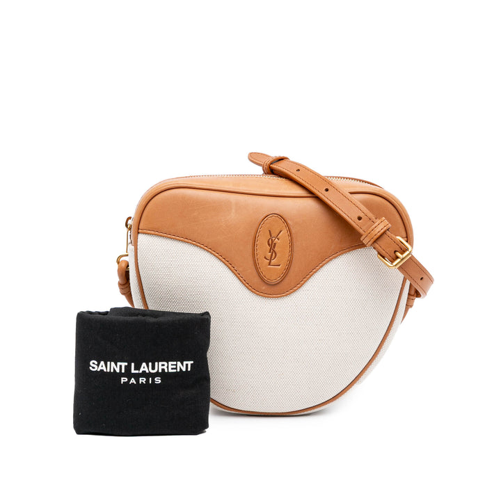 Canvas Sac Coeur Crossbody White - Gaby Paris