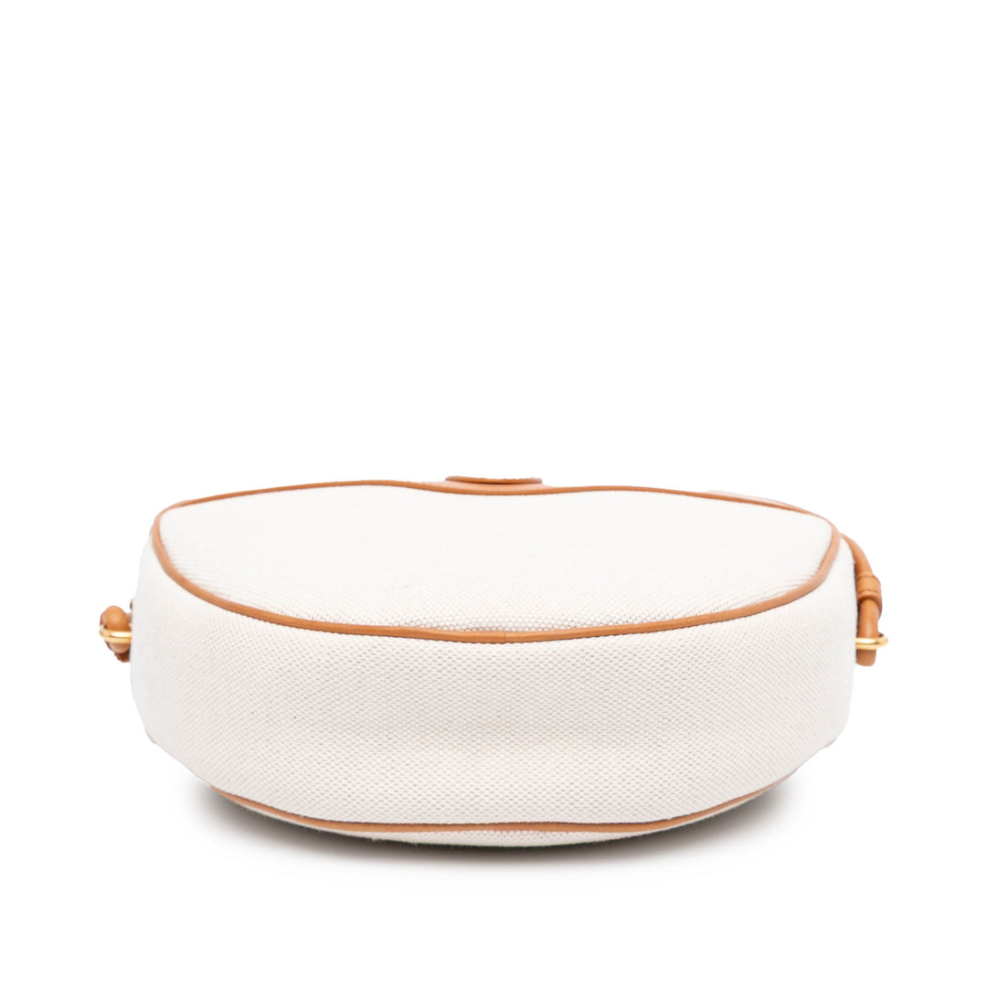 Canvas Sac Coeur Crossbody White - Gaby Paris
