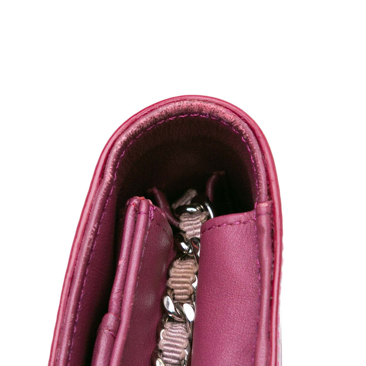 Patent CC Lipstick Wallet On Chain Pink - Gaby Paris