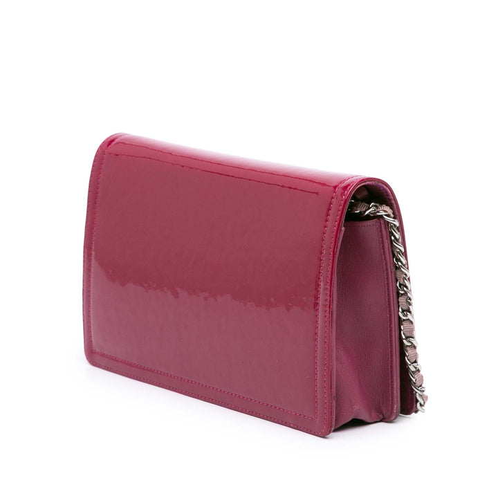 Patent CC Lipstick Wallet On Chain Pink - Gaby Paris
