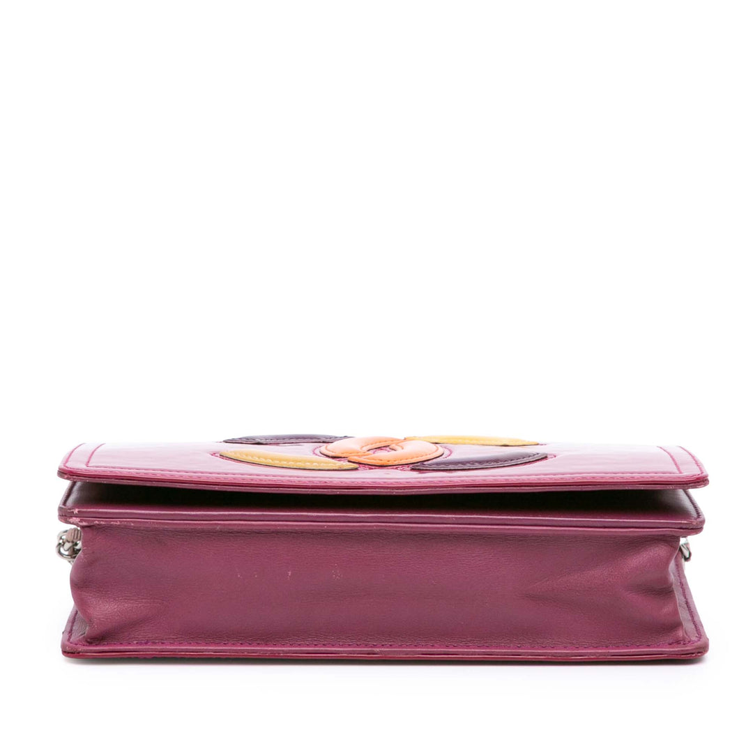 Patent CC Lipstick Wallet On Chain Pink - Gaby Paris