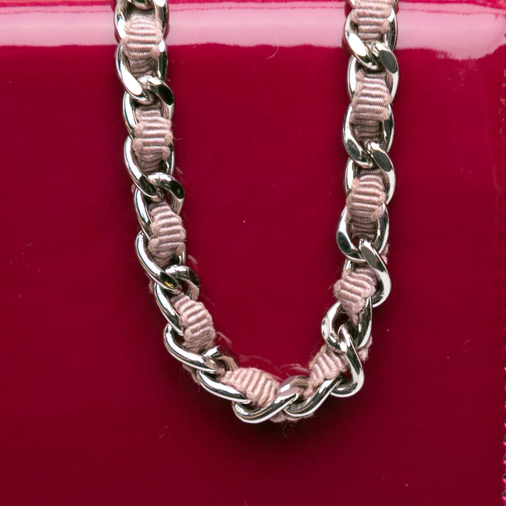 Patent CC Lipstick Wallet On Chain Pink - Gaby Paris