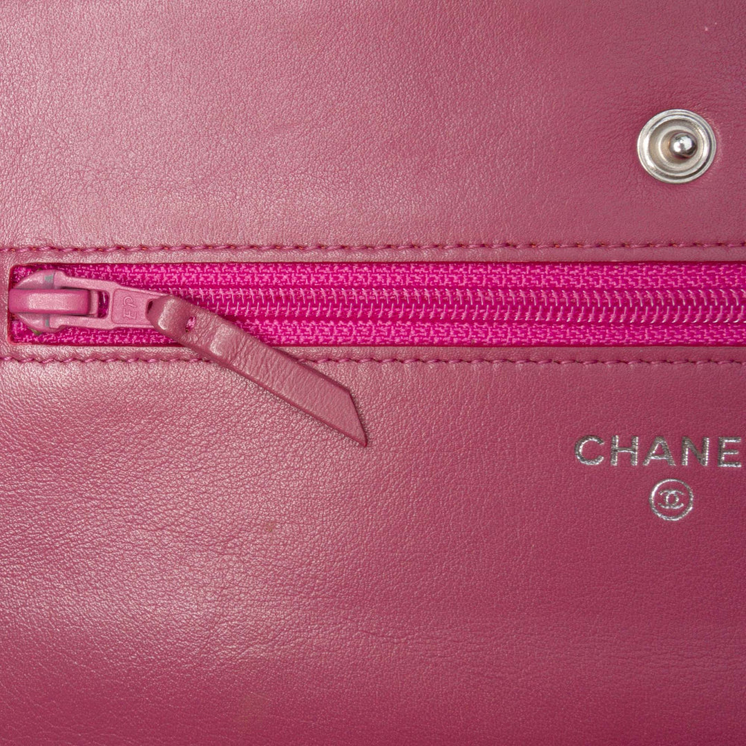 Patent CC Lipstick Wallet On Chain Pink - Gaby Paris