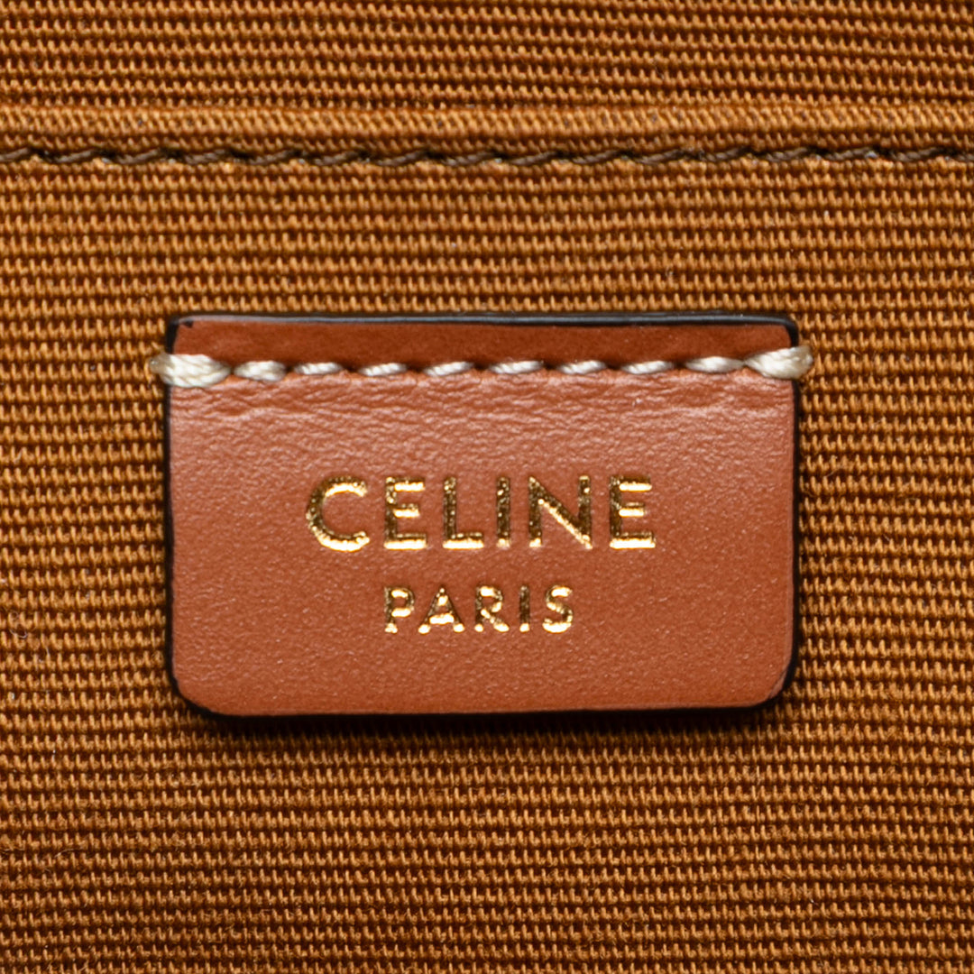 Celine Mini Triomphe Cuir Coated Toile Sac caméra