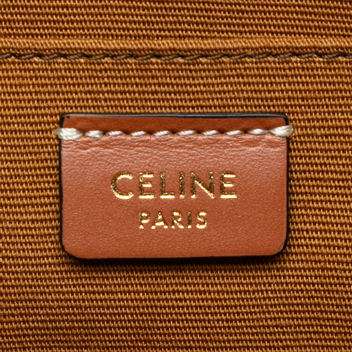 Celine Mini Triomphe Cuir Coated Toile Sac caméra