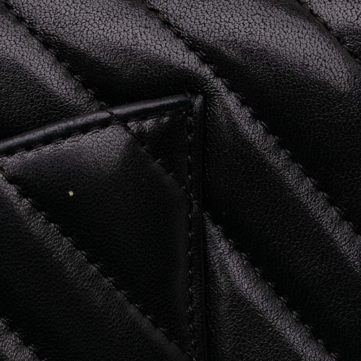 Mini Rectangular Classic Chevron Lambskin Single Flap Black - Gaby Paris