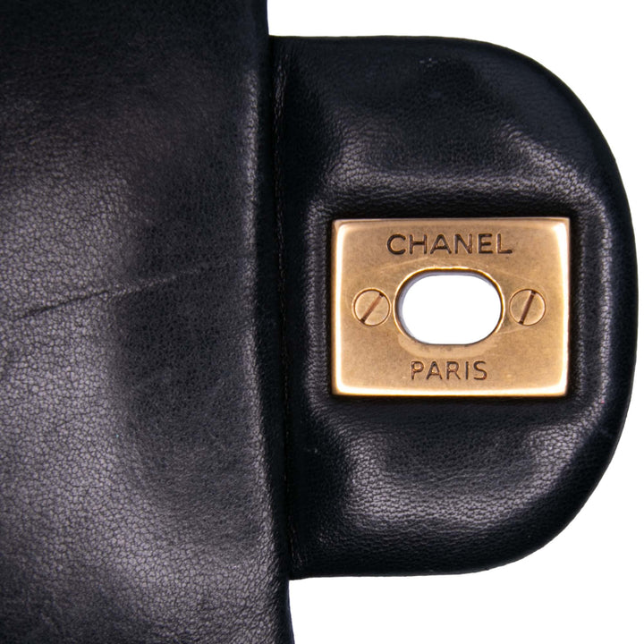 Mini Rectangular Classic Chevron Lambskin Single Flap Black - Gaby Paris