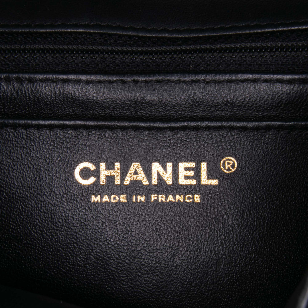 Mini Rectangular Classic Chevron Lambskin Single Flap Black - Gaby Paris