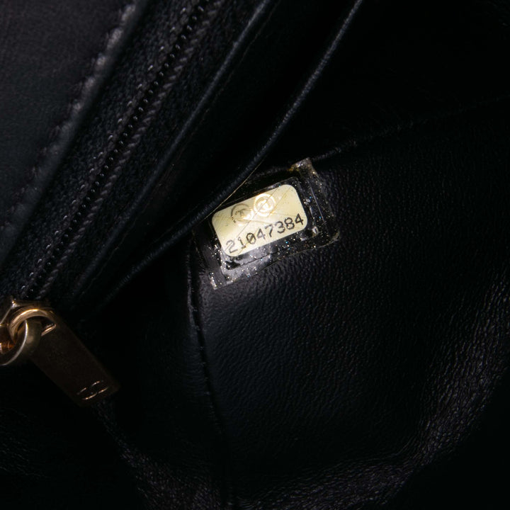 Mini Rectangular Classic Chevron Lambskin Single Flap Black - Gaby Paris