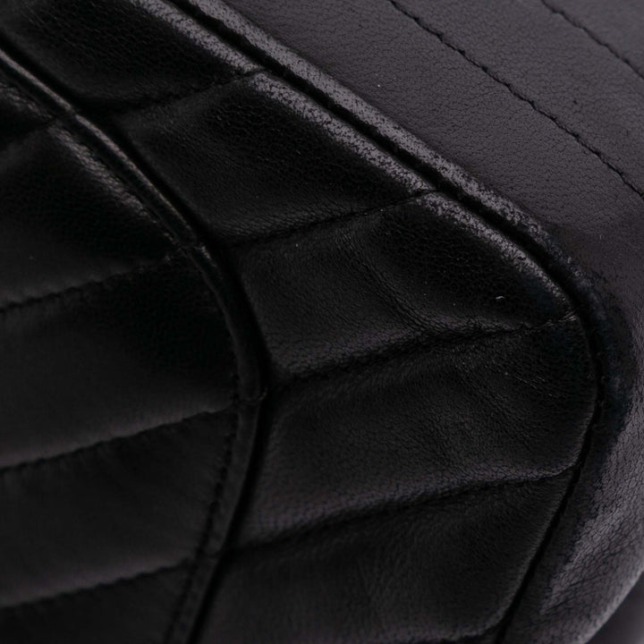 Mini Rectangular Classic Chevron Lambskin Single Flap Black - Gaby Paris