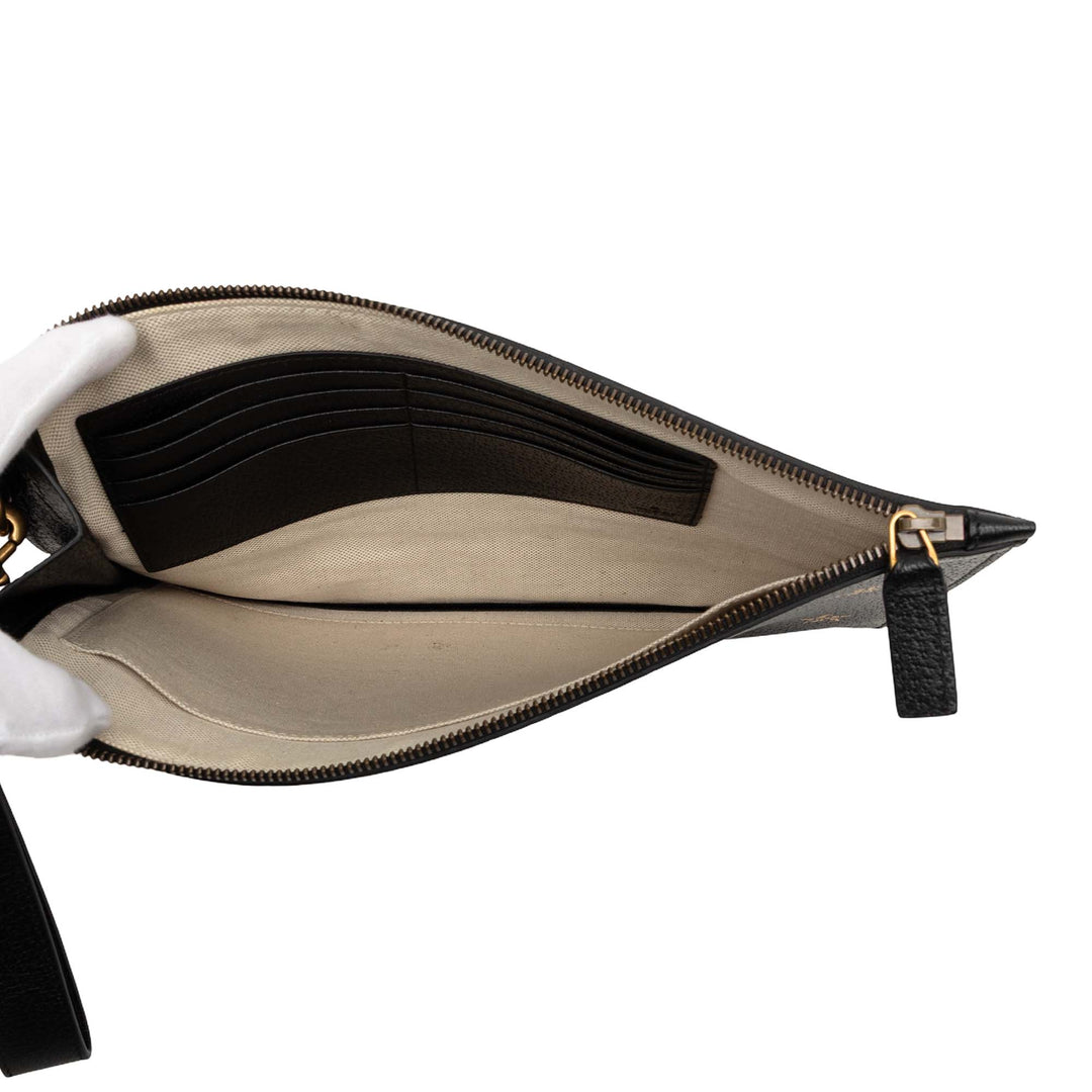 Bee Star Pochette Cuir de veau Noir