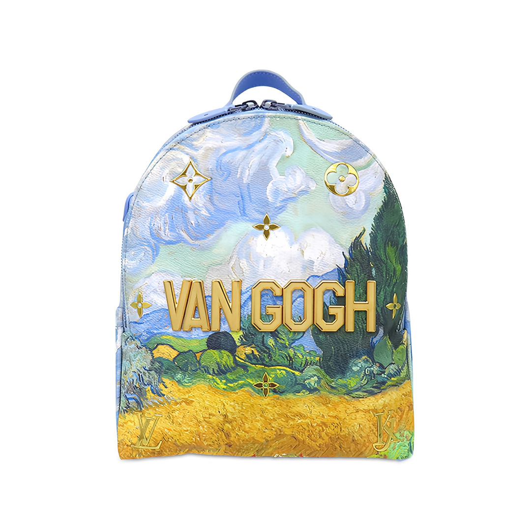 Louis Vuitton Jeff Koons Masters Collection Van Gogh Palm Springs Sac à dos Bleu – vue principale – GABY PARIS