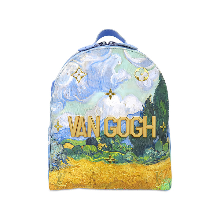 Louis Vuitton Jeff Koons Masters Collection Van Gogh Palm Springs Sac à dos Bleu – vue principale – GABY PARIS