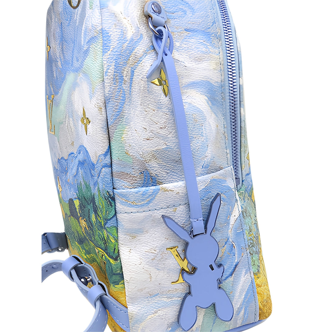 Louis Vuitton Jeff Koons Masters Collection Van Gogh Palm Springs Sac à dos Bleu – vue 12 – GABY PARIS