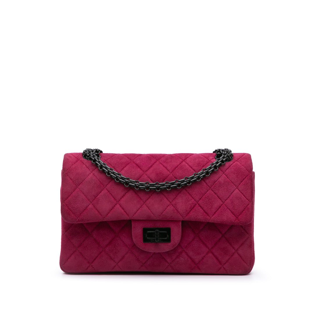 Reissue 2.55 Quilted Velvet Double Flap 225 Pink - Gaby Paris