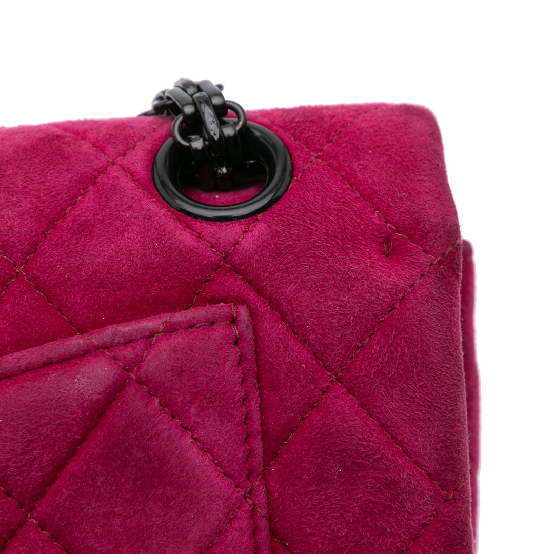 Reissue 2.55 Quilted Velvet Double Flap 225 Pink - Gaby Paris