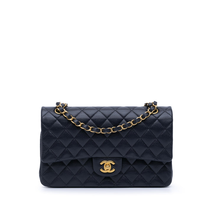 Medium Classic Caviar Double Flap Blue - Gaby Paris