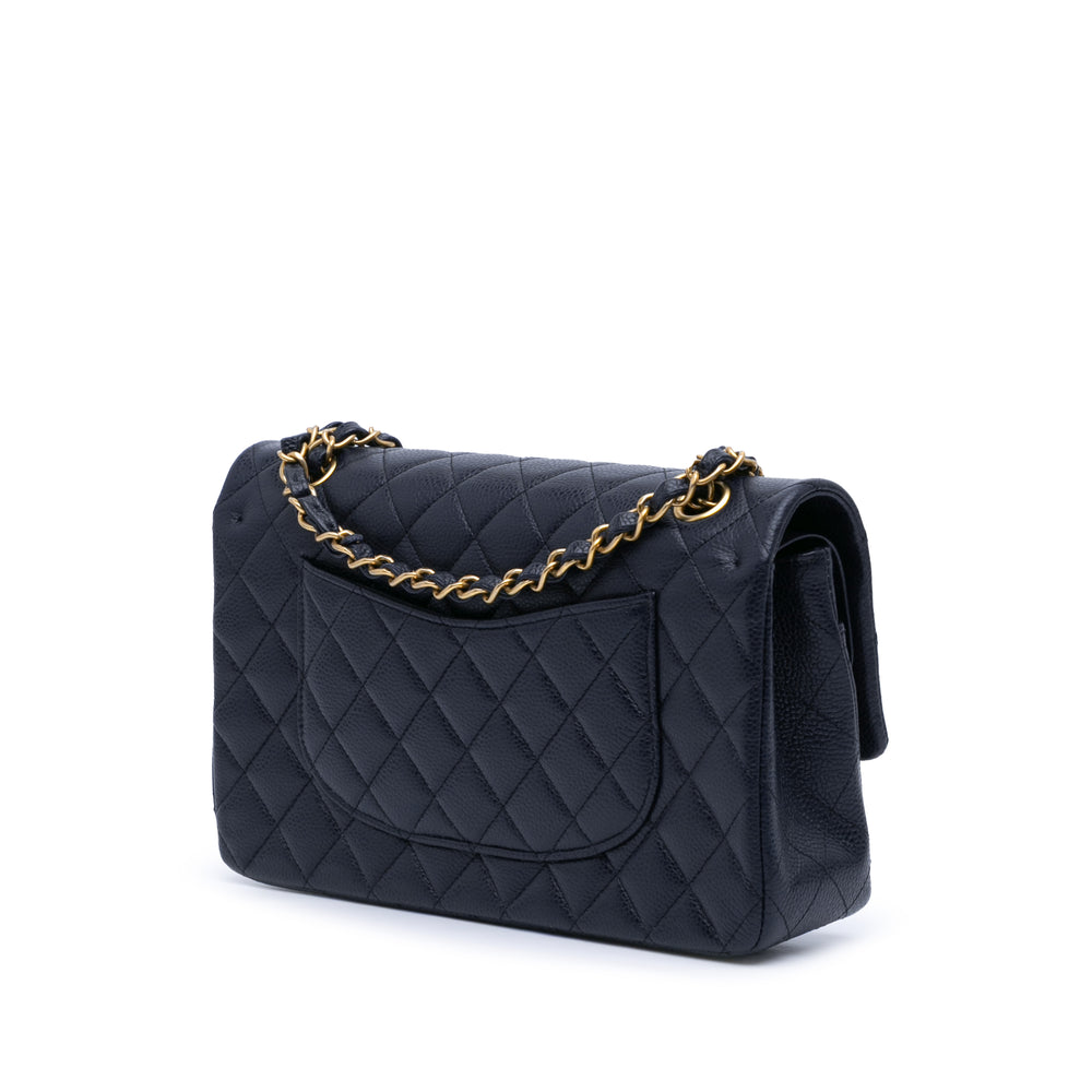 Medium Classic Caviar Double Flap Blue - Gaby Paris