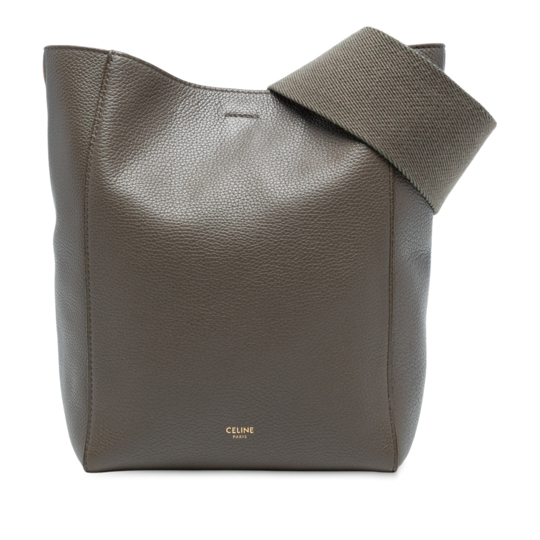 Celine Souple grainé Seau Sangle Sac seau Petit Cuir de veau grainé