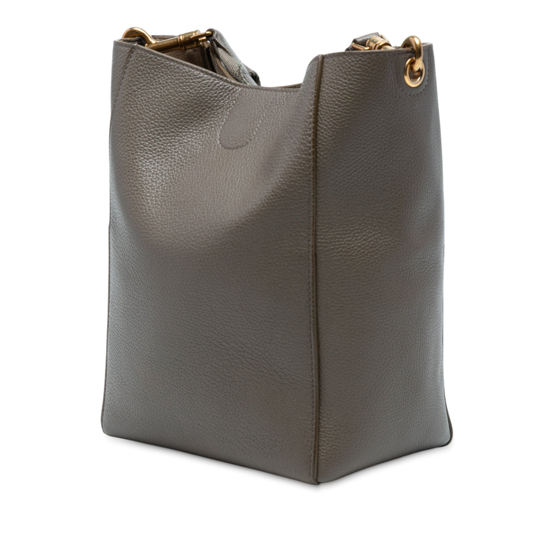 Celine Souple grainé Seau Sangle Sac seau Petit Cuir de veau grainé