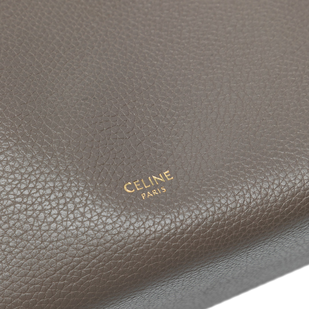 Celine Souple grainé Seau Sangle Sac seau Petit Cuir de veau grainé