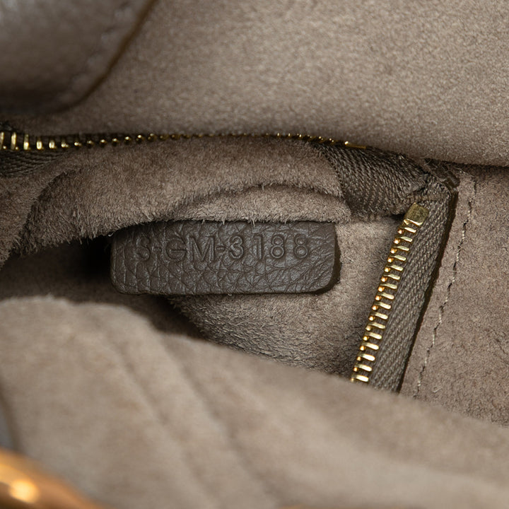 Celine Souple grainé Seau Sangle Sac seau Petit Cuir de veau grainé