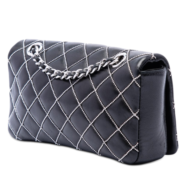 Chanel Mini CC Matelassé Cuir d’agneau Beaded Rabat intégral