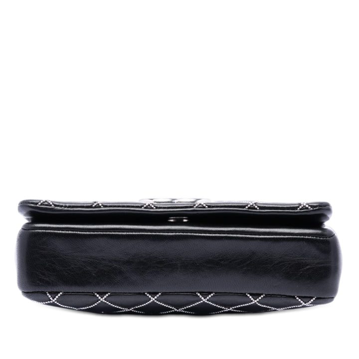 Chanel Mini CC Matelassé Cuir d’agneau Beaded Rabat intégral