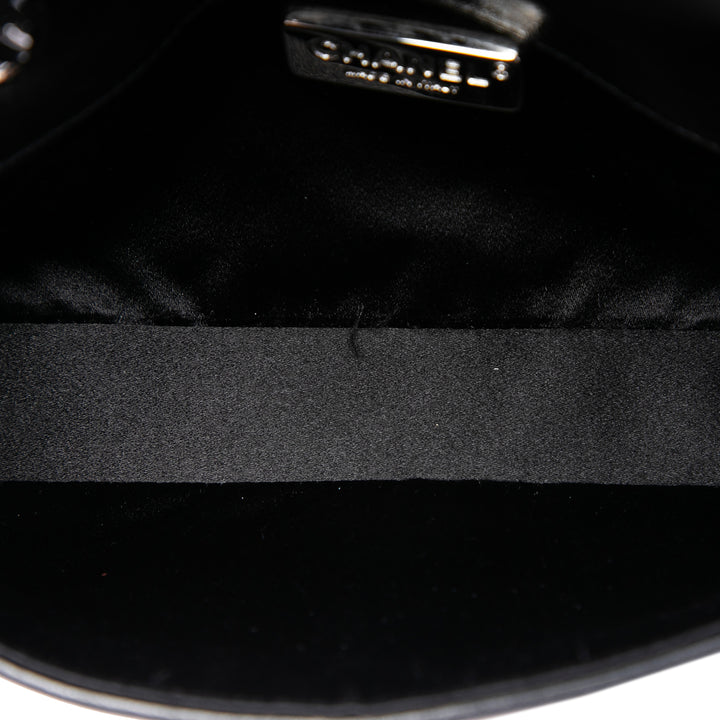 Chanel Mini CC Matelassé Cuir d’agneau Beaded Rabat intégral