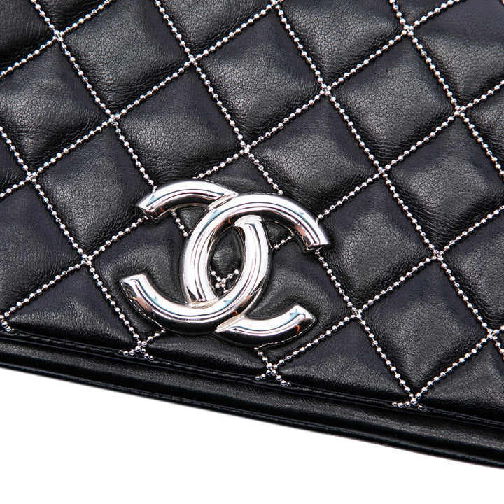 Chanel Mini CC Matelassé Cuir d’agneau Beaded Rabat intégral