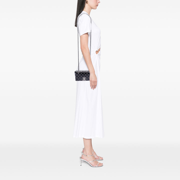 Chanel Mini CC Matelassé Cuir d’agneau Beaded Rabat intégral