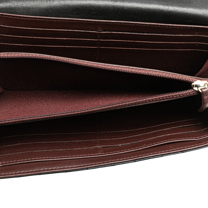 Chanel Quilted Cuir d’agneau Flap Long Wallet Noir