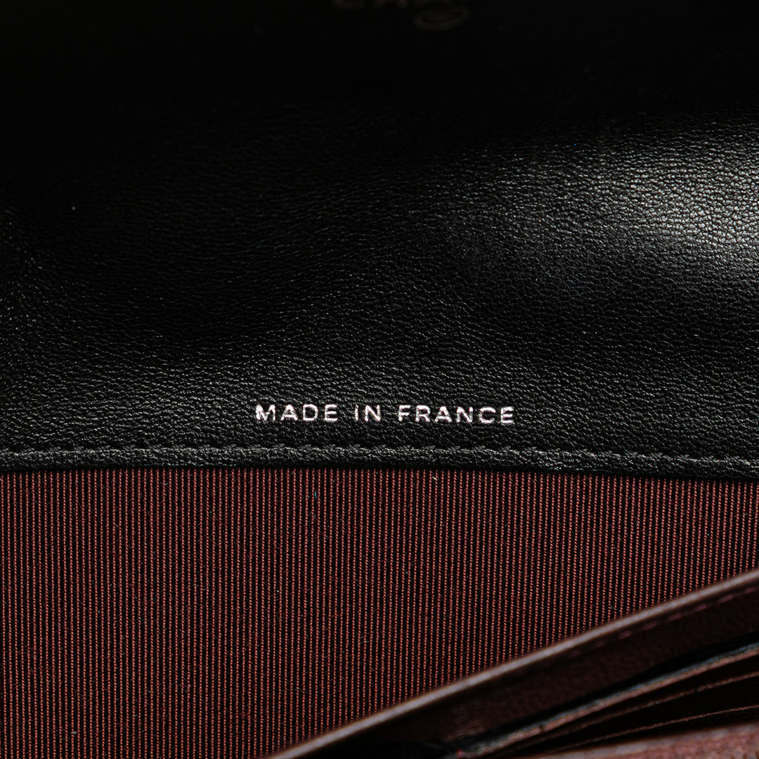 Chanel Quilted Cuir d’agneau Flap Long Wallet Noir