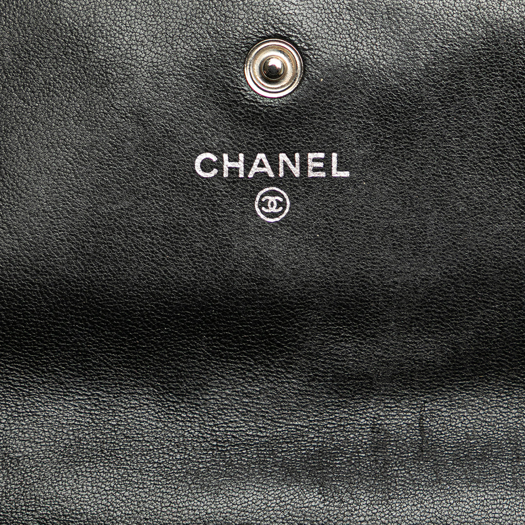 Chanel Quilted Cuir d’agneau Flap Long Wallet Noir